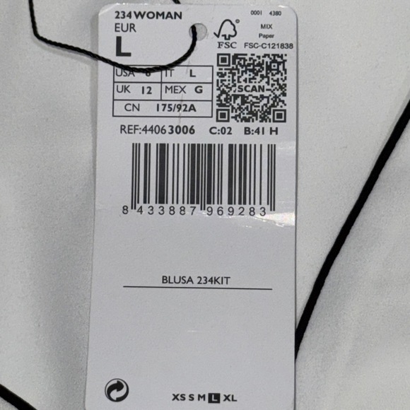 MNG by Mango NWT Women’s Asymmetrical V-neck Blouse in White-Size 8 (Medium) - Picture 9 of 10